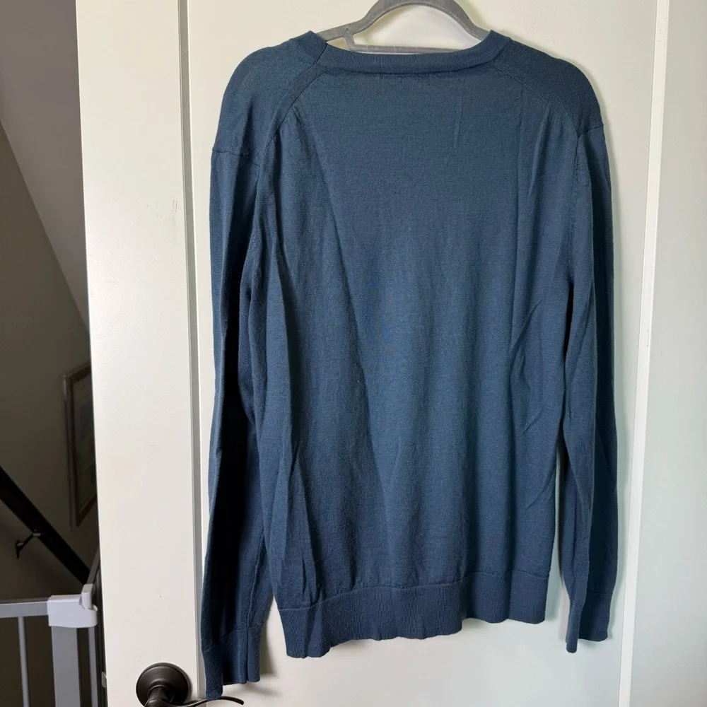 Banana Republic Men's 100% Merino Wool Blue‎ Crewneck Sweater Business Casual L